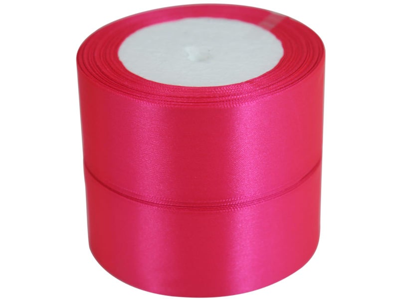 JESEP 1 1/2" Single Face Satin Ribbon Hot Pink 2Rolls 50 Yards Fabric Single Face Ribbon Silk Floral Wedding Party Wreath Decorative Ribbon for Valentine's Day & Mother's Day Sewing-Binding-Bow - Image 2